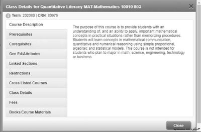 class details screenshot
